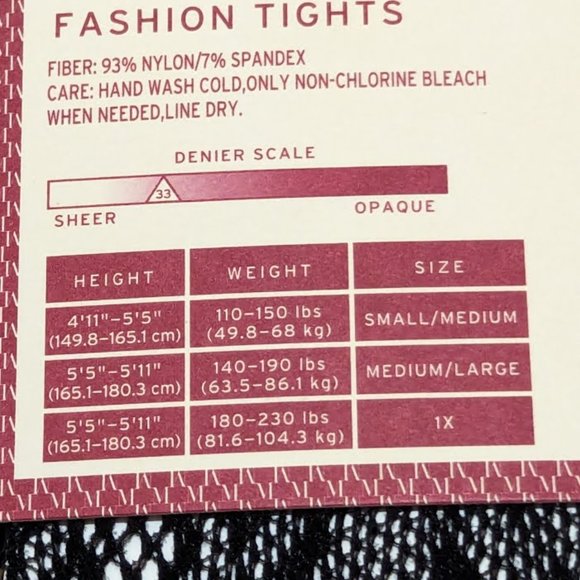Merona Black premium fashion tights diamond/floral set of 2 NEW size 1X - Picture 6 of 9